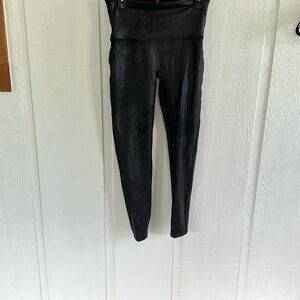 Spanx Black High-Waisted Faux Leather Leggings